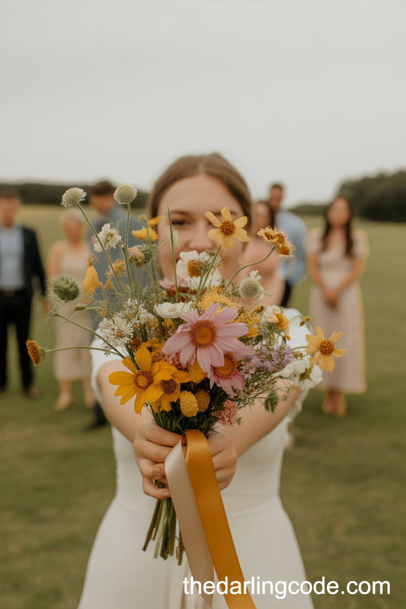 Sunlit Field Wildflower Bridal Bouquet