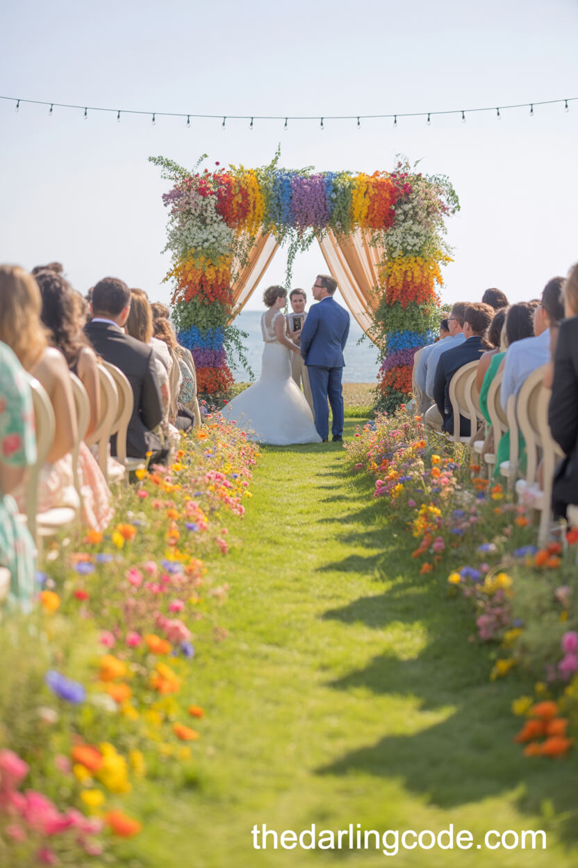 Rainbow Wildflower Color Palette For A Joyful Meadow Ceremony