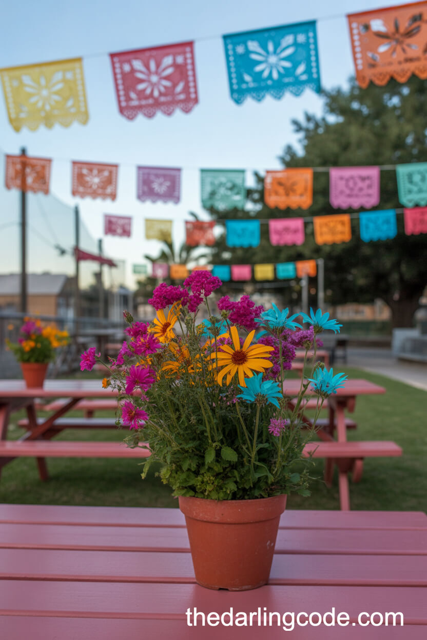 Bold Magenta, Orange, And Turquoise Palette For An Outdoor Fiesta