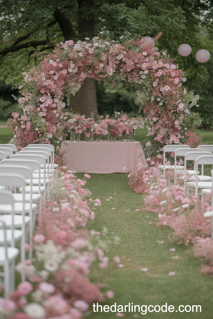Blush And Pink Wildflower Palette For An English Garden Ceremony