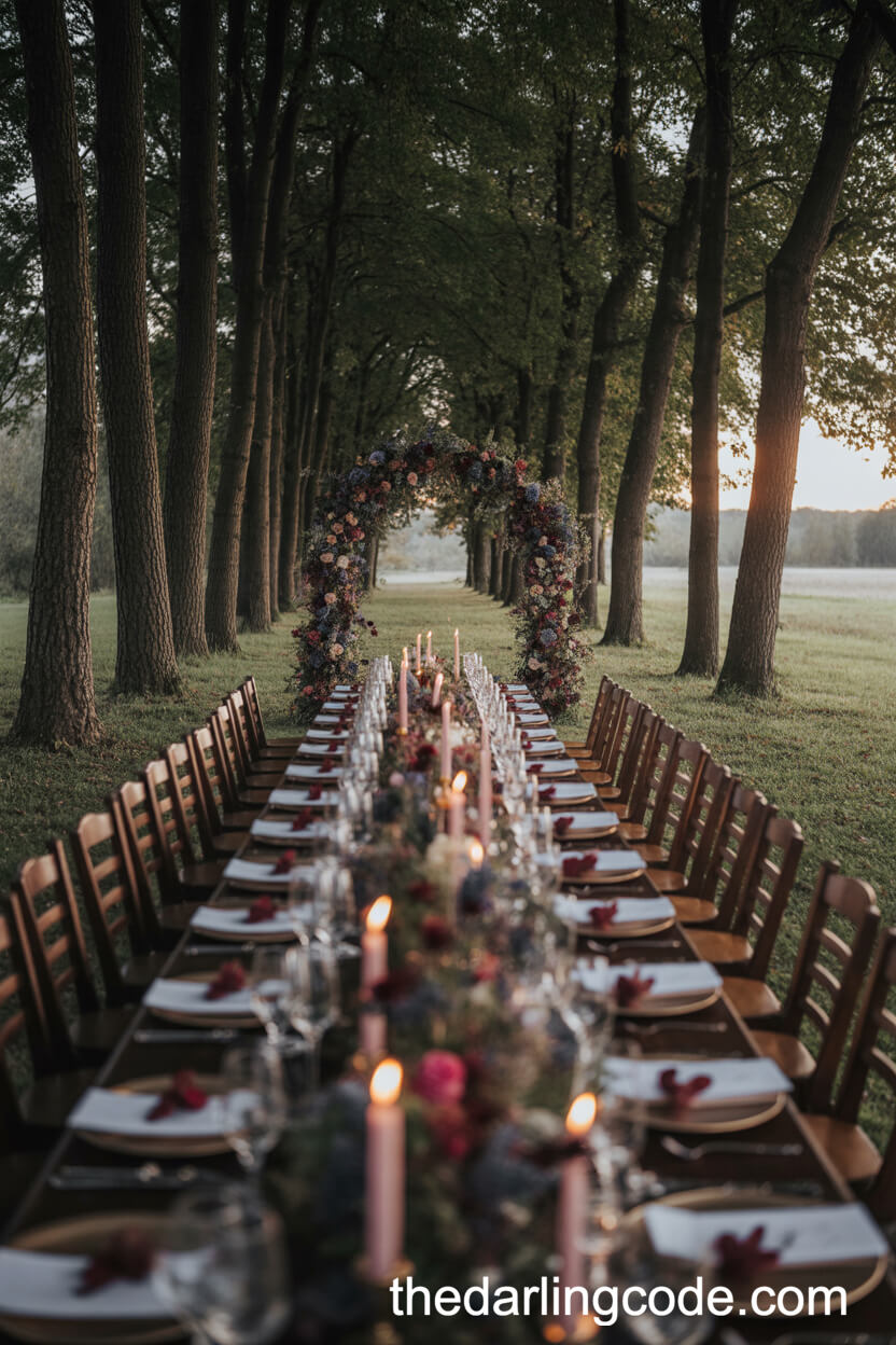 Jewel-Toned Wildflower Color Scheme For An Autumn Woodland Reception