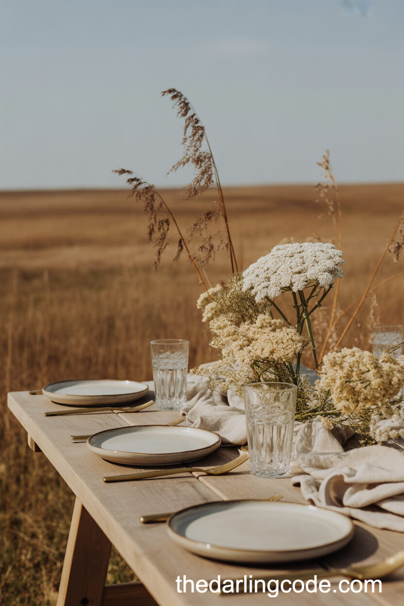 Neutral Prairie Whites And Tans With Queen Anne’s Lace And Yarrow