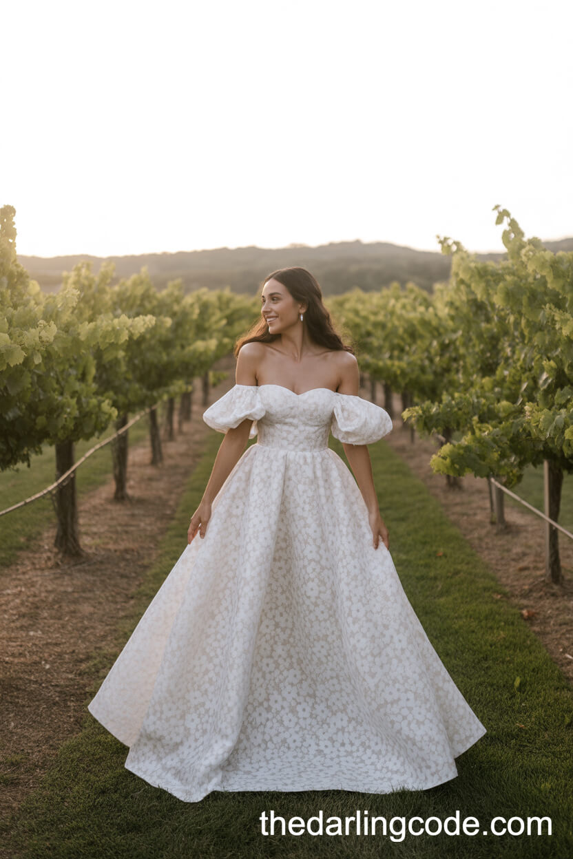 Off-The-Shoulder Wildflower Vineyard Dress