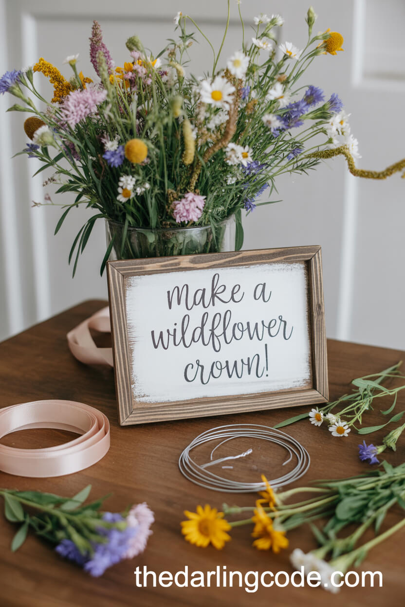 Wildflower Crown-Making Station For Guests