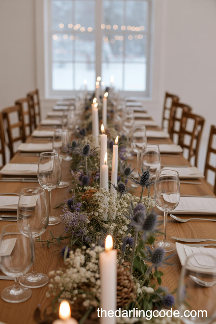 Winter Farmhouse Table With Dried Wildflowers